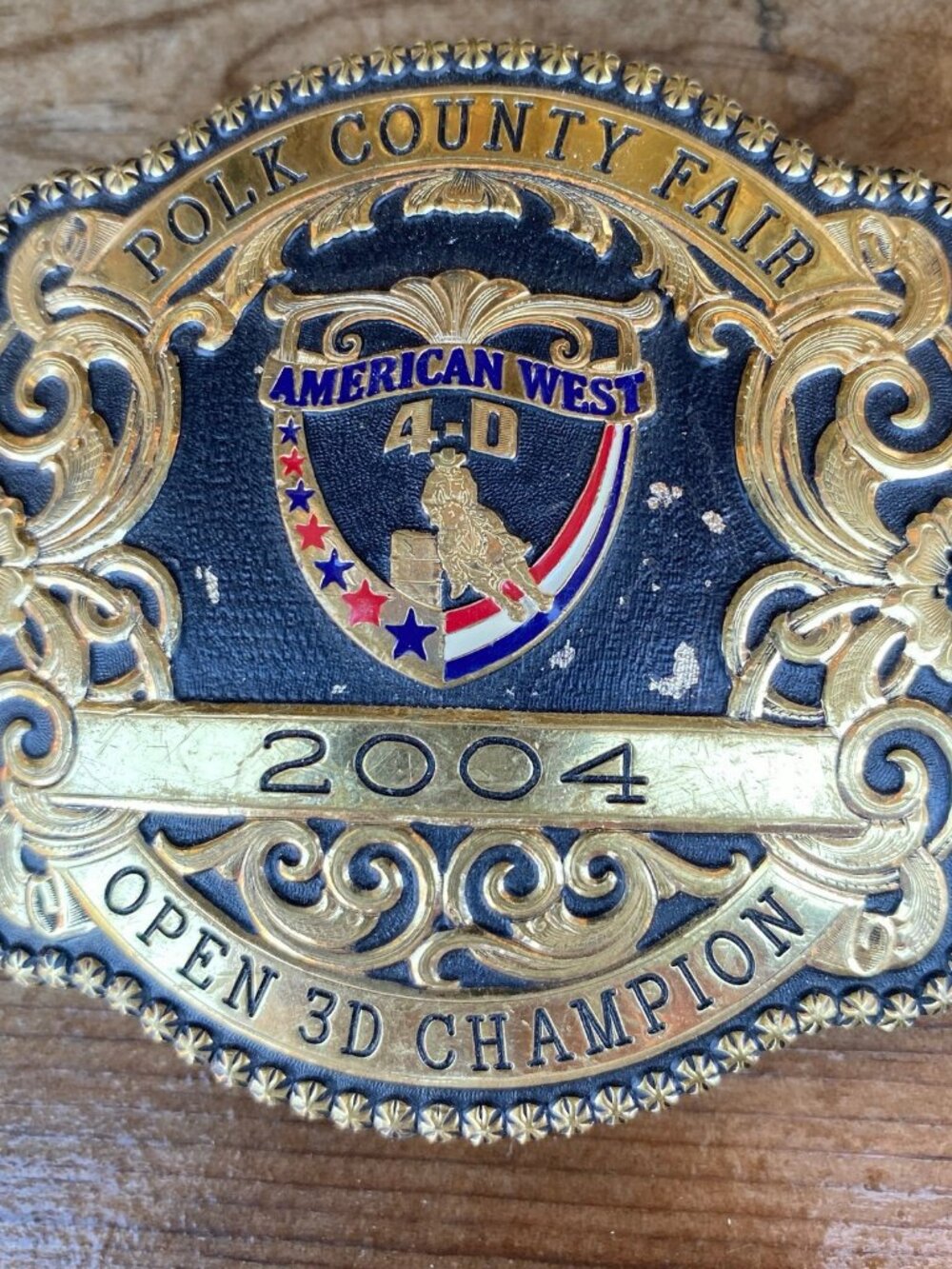 2004 Gist Barrel Racing 4-D Open 3D Champion Buckle